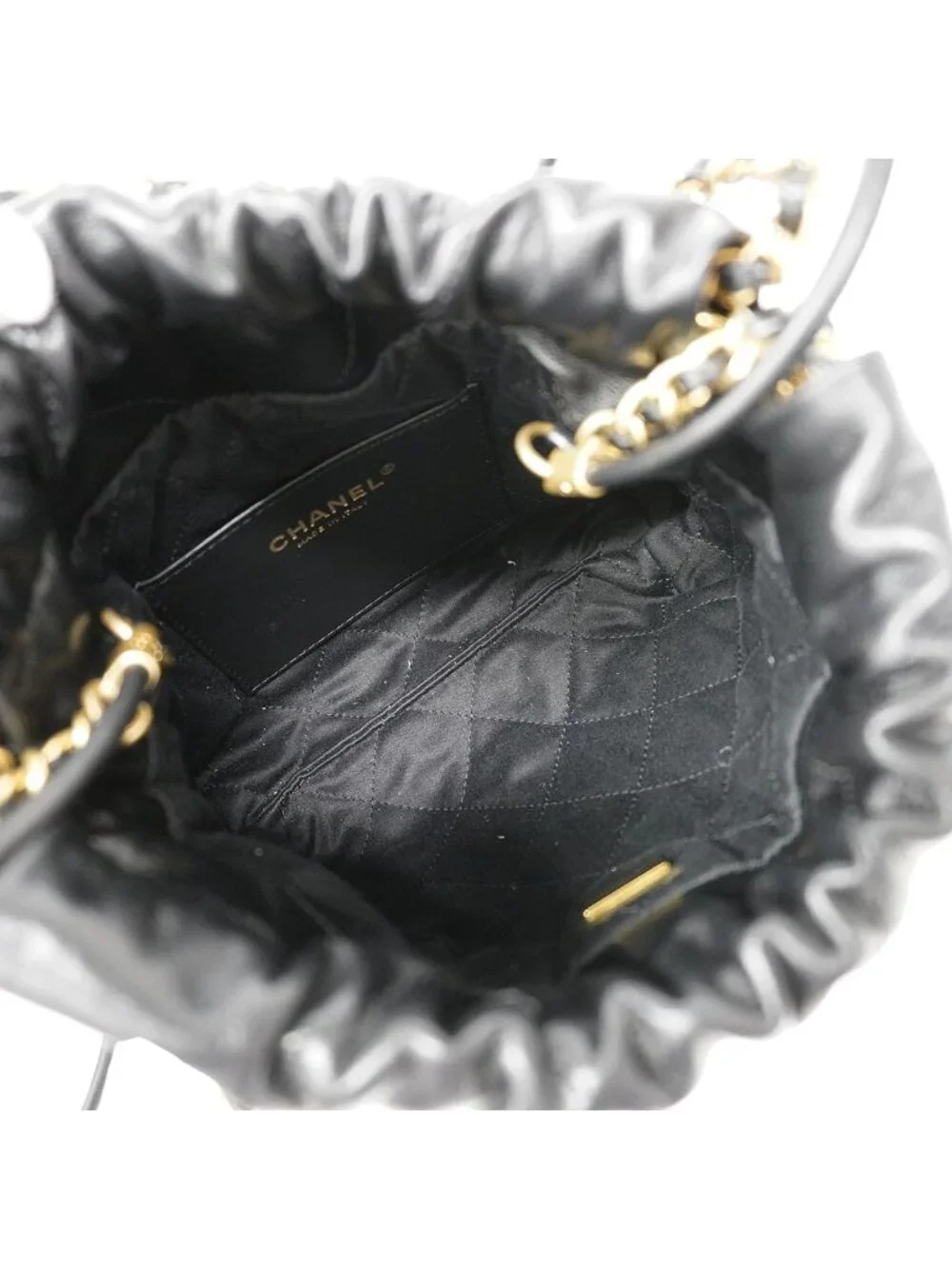 Chanel Handbag 22 Mini Calf Black Gold 2-Way